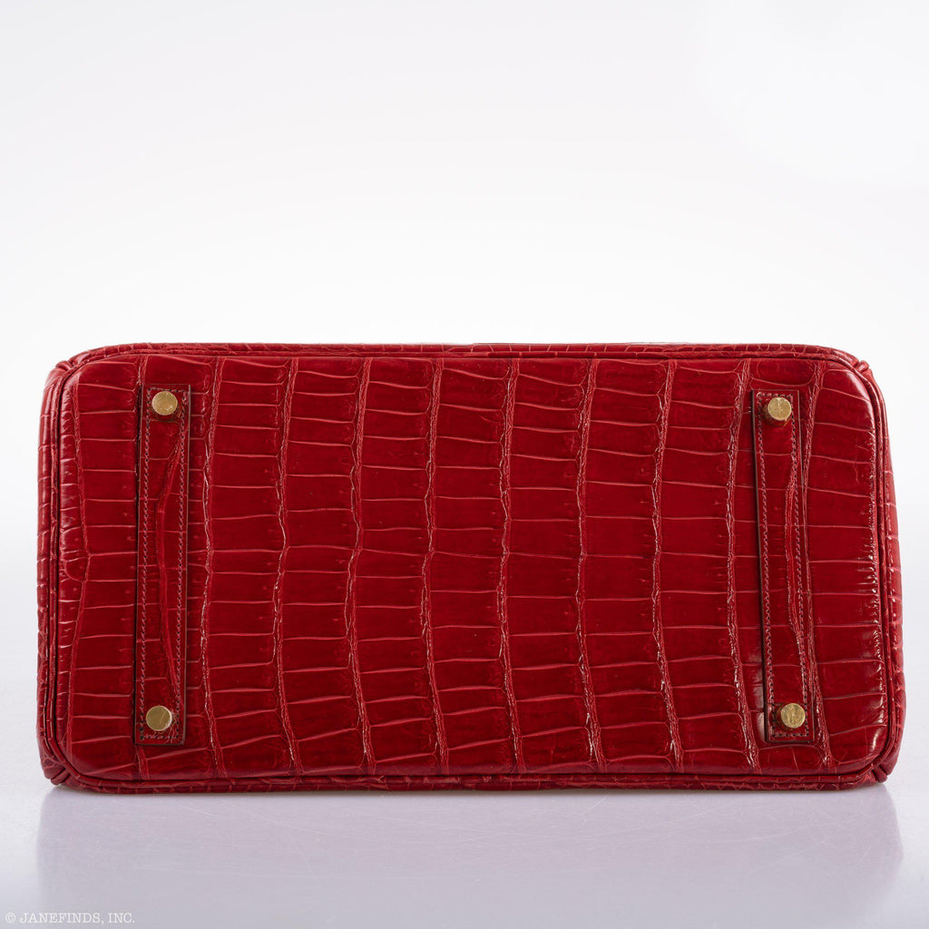 Hermes Birkin 35 Braise Porosus Crocodile with Gold Hardware
