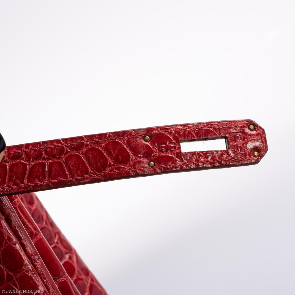 Hermes Birkin 35 Braise Porosus Crocodile with Gold Hardware