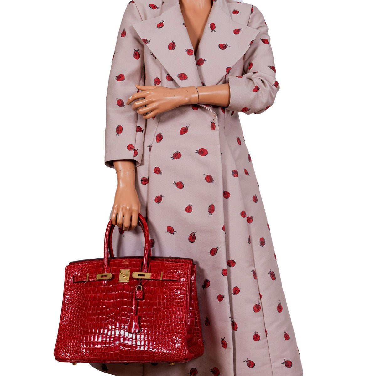 Hermes Birkin 35 Braise Porosus Crocodile with Gold Hardware