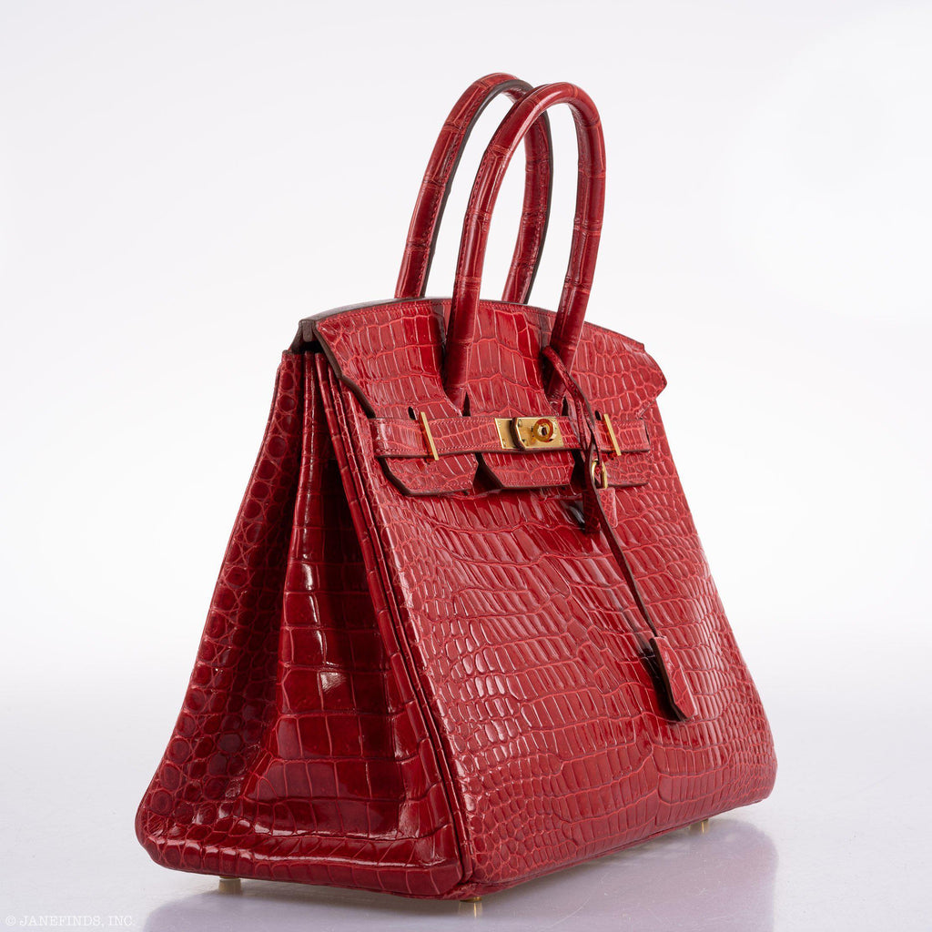 Hermes Birkin 35 Braise Porosus Crocodile with Gold Hardware