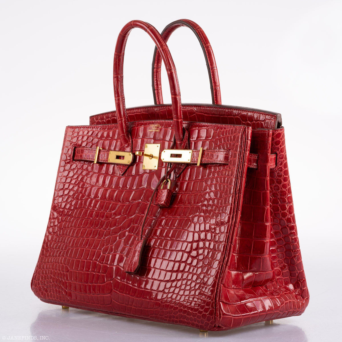 Hermes Birkin 35 Braise Porosus Crocodile with Gold Hardware