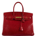 Hermes Birkin 35 Braise Porosus Crocodile with Gold Hardware
