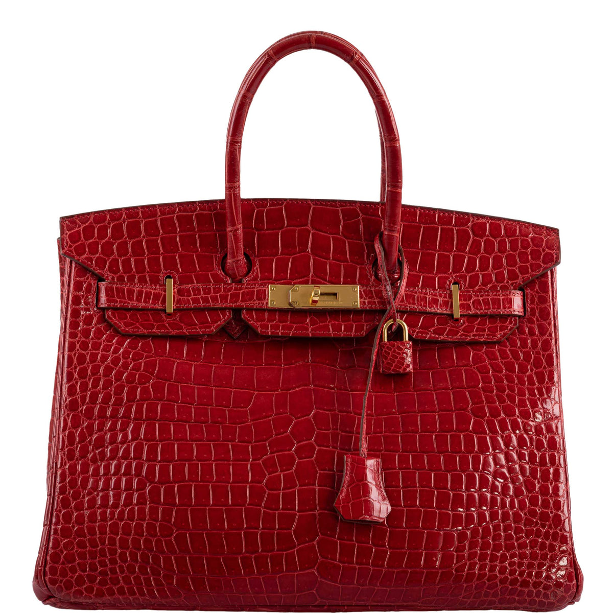 Hermes Birkin 35 Braise Porosus Crocodile with Gold Hardware