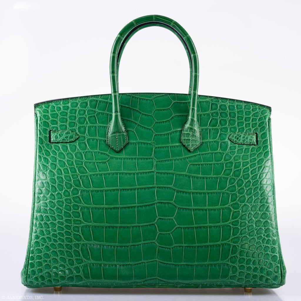 Hermes Birkin 35 Cactus Matte Alligator Gold Hardware