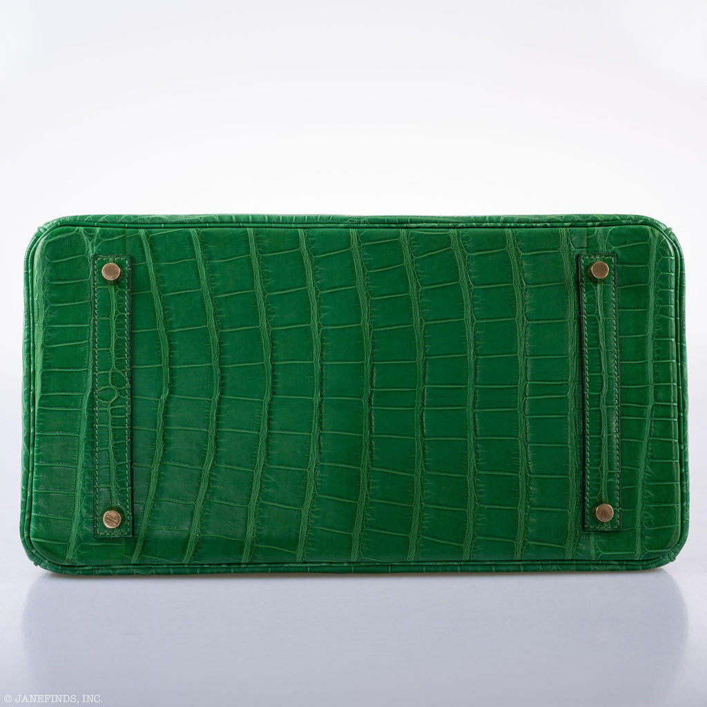 Hermes Birkin 35 Cactus Matte Alligator Gold Hardware
