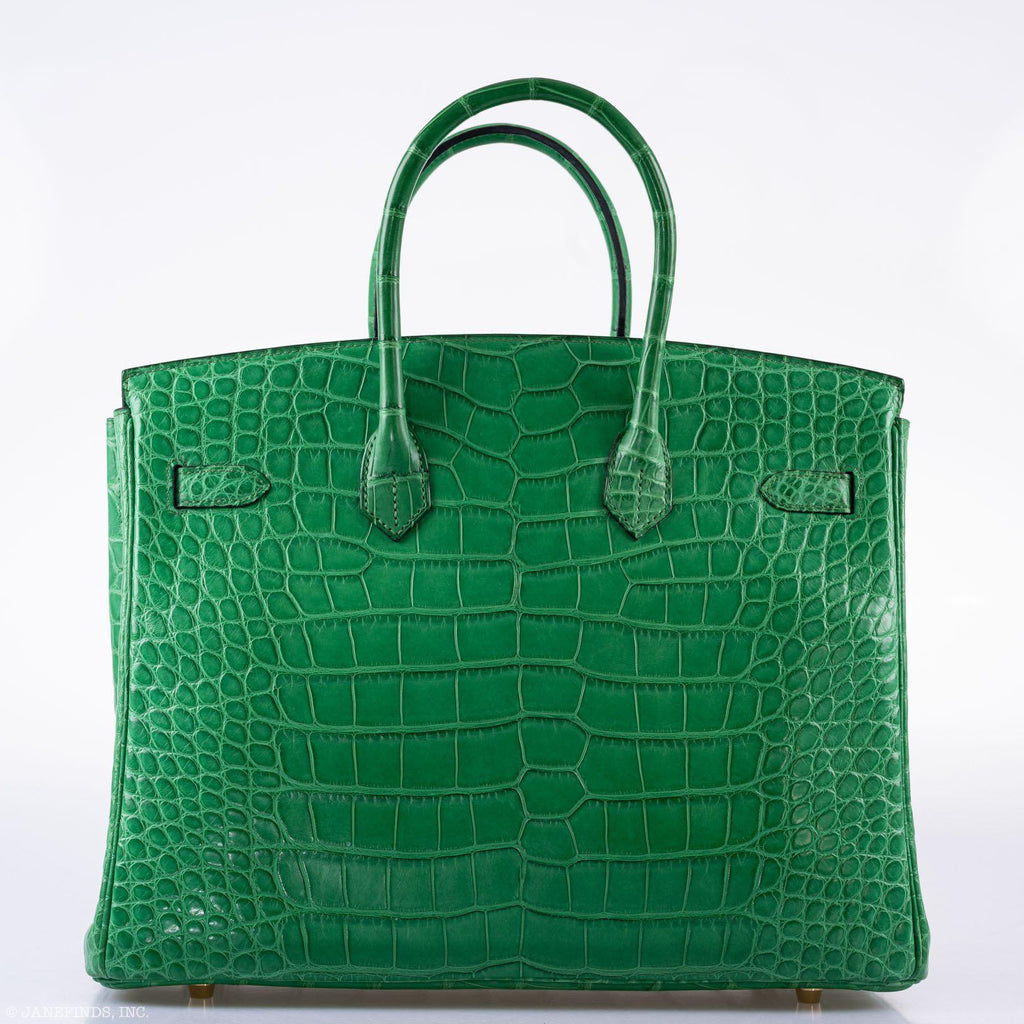 Hermes Birkin 35 Cactus Matte Alligator Gold Hardware