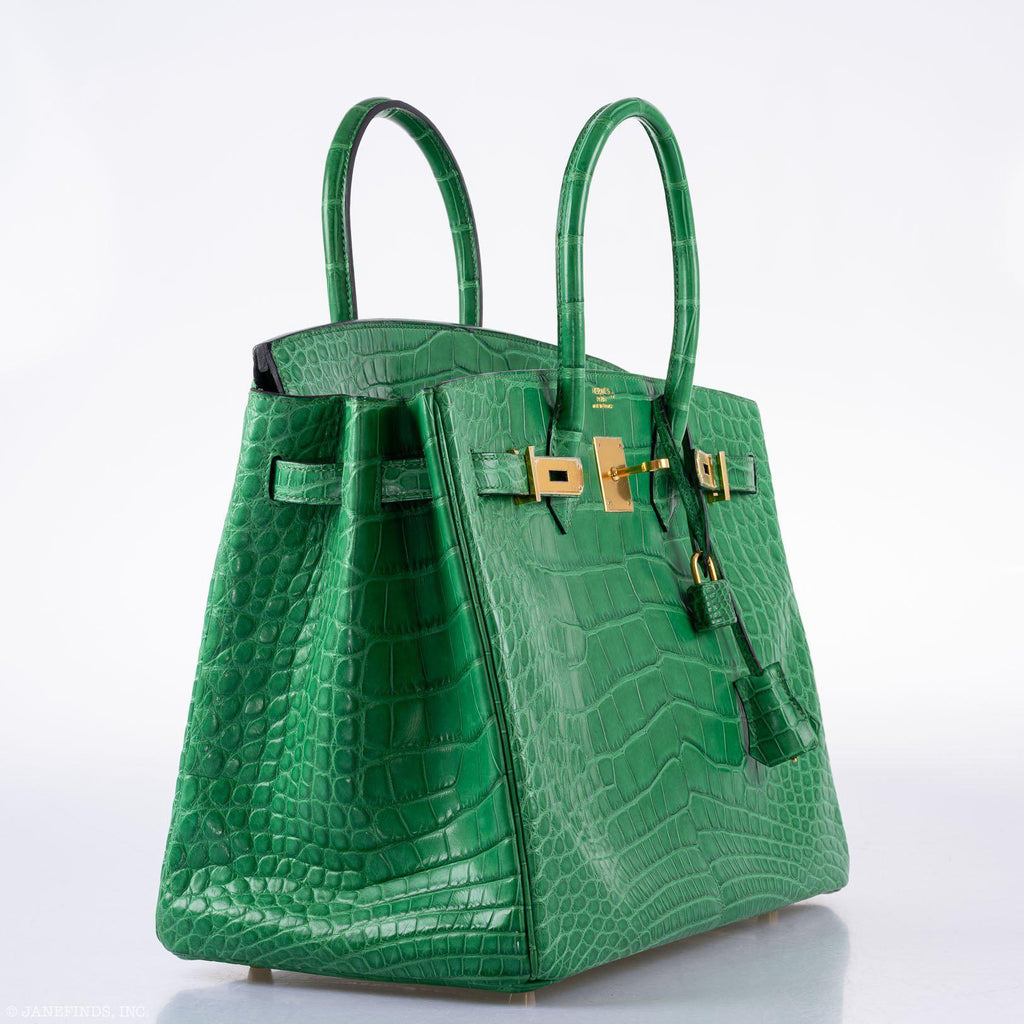 Hermes Birkin 35 Cactus Matte Alligator Gold Hardware