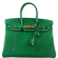 Hermes Birkin 35 Cactus Matte Alligator Gold Hardware