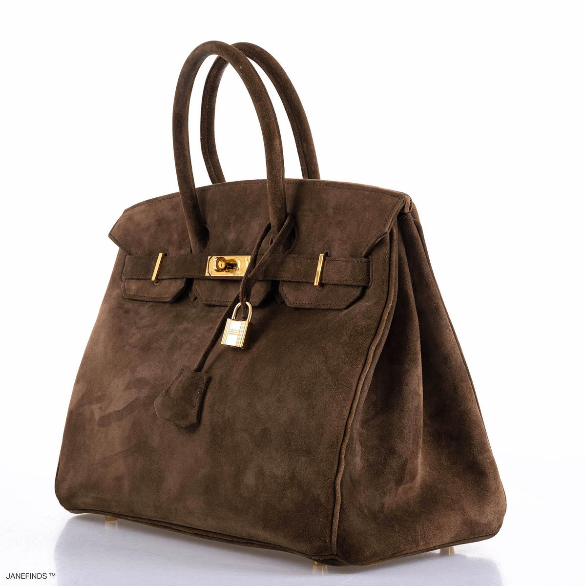 Hermes Birkin 35 Chocolate Veau Doblis Suede with Gold Hardware