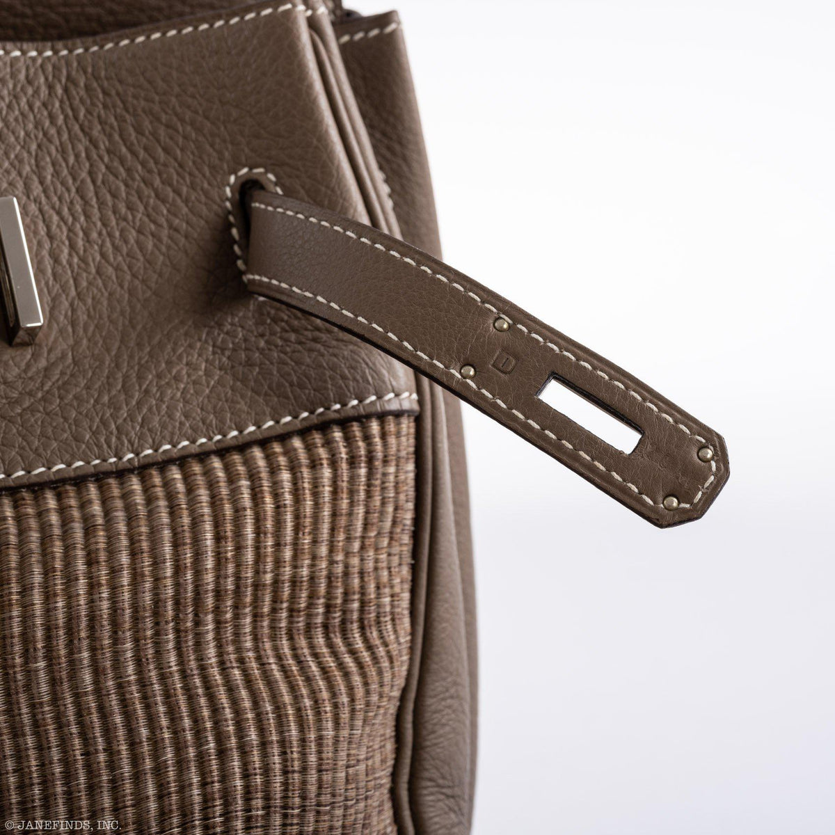 Hermes Birkin 35 Crinoline & Etoupe Clemence with Palladium Hardware