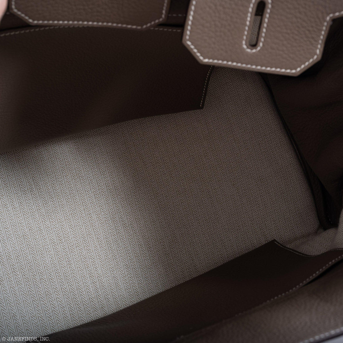 Hermes Birkin 35 Crinoline & Etoupe Clemence with Palladium Hardware