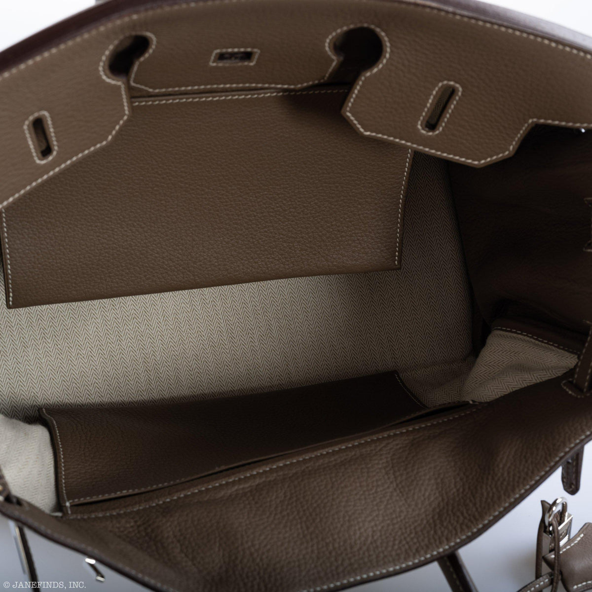 Hermes Birkin 35 Crinoline & Etoupe Clemence with Palladium Hardware