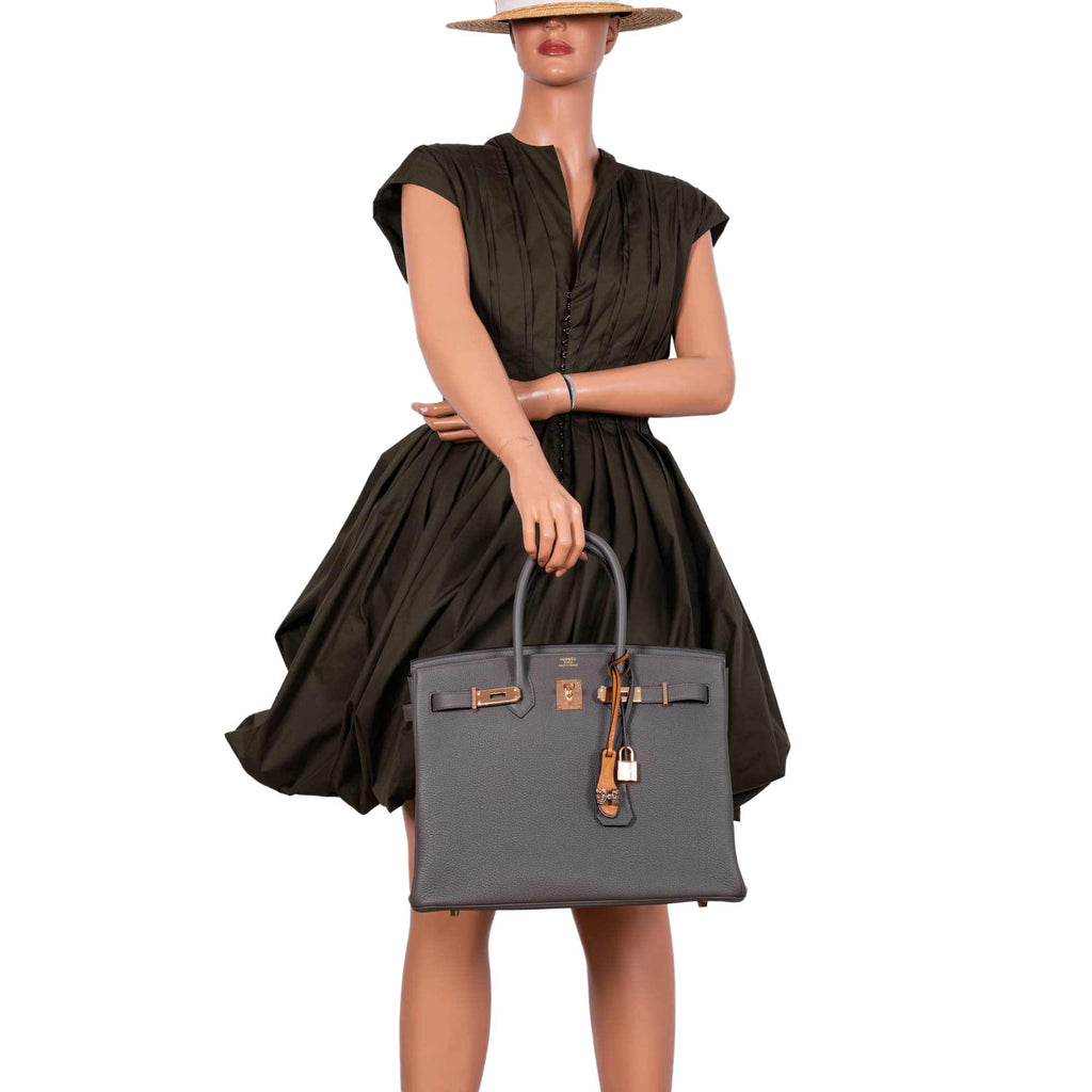 Hermes Birkin 35 Etain Togo with Rose Gold Hardware