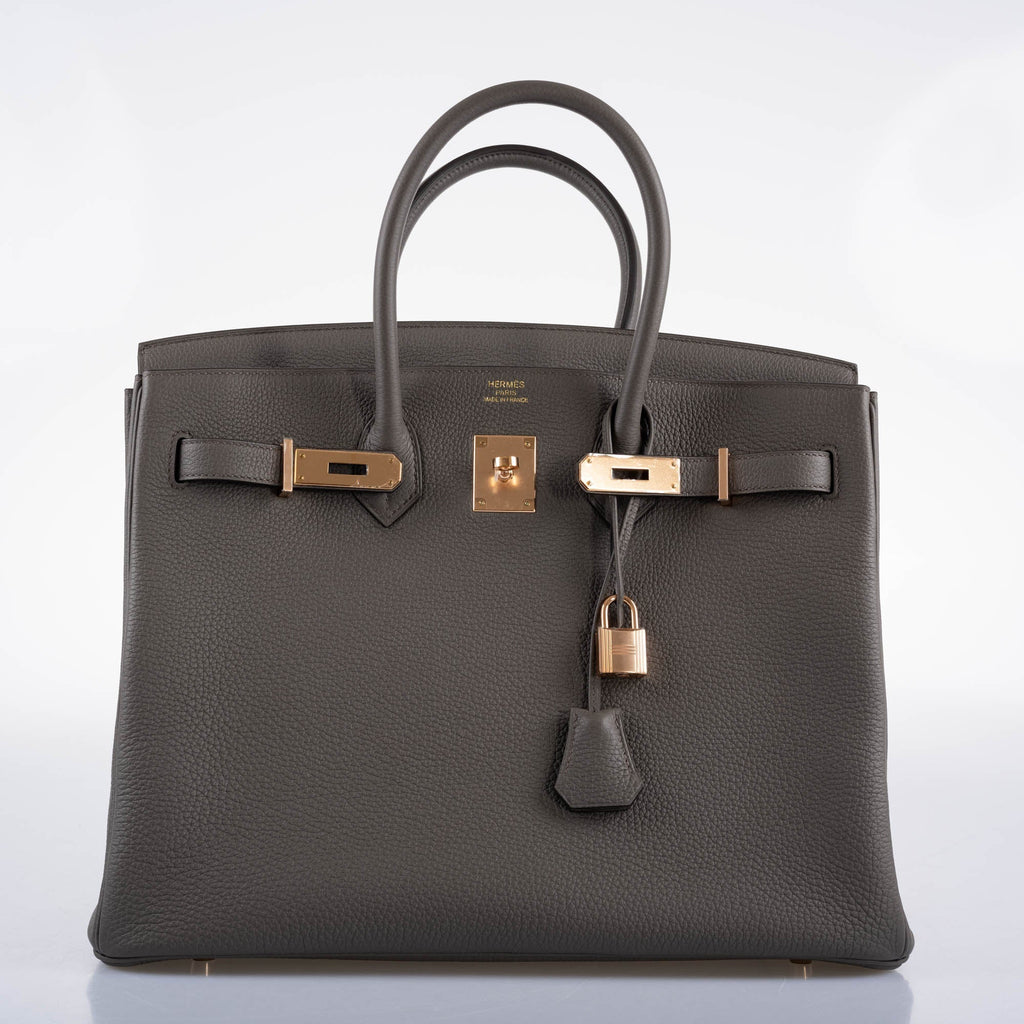 Hermes Birkin 35 Etain Togo with Rose Gold Hardware