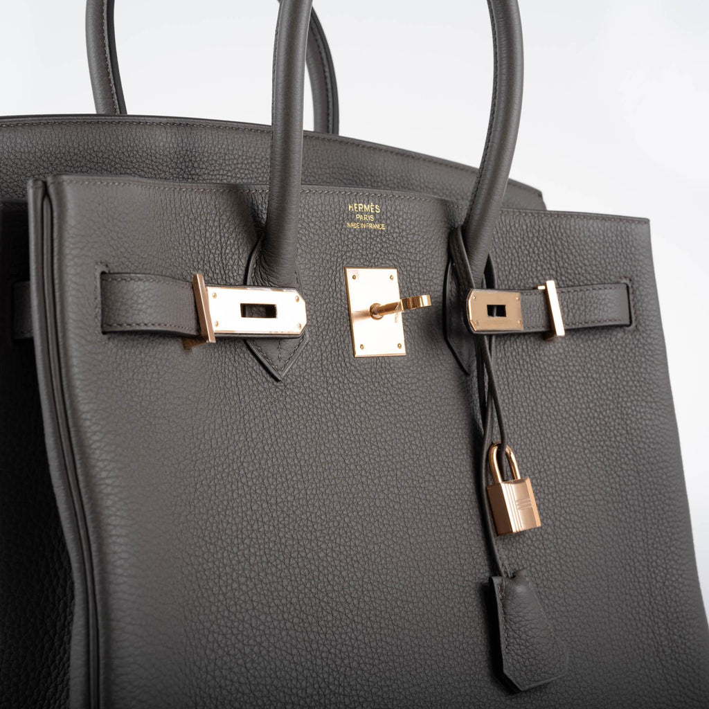 Hermes Birkin 35 Etain Togo with Rose Gold Hardware
