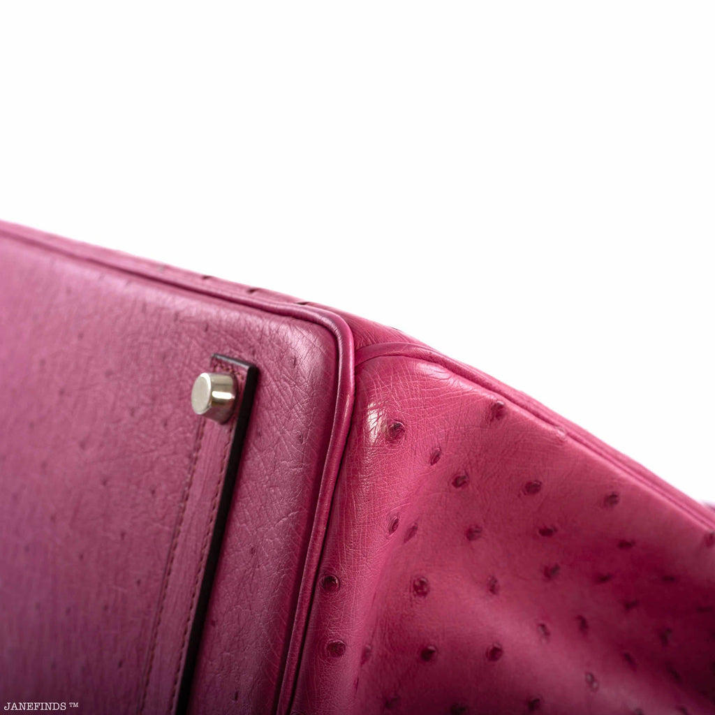 Hermes Birkin 35 Fuchsia Ostrich with Palladium Hardware