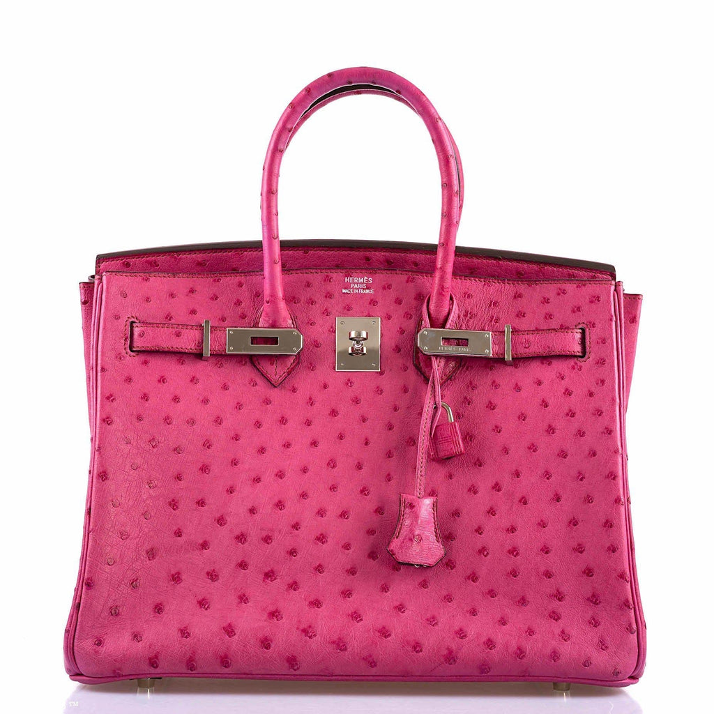 Hermes Birkin 35 Fuchsia Ostrich with Palladium Hardware