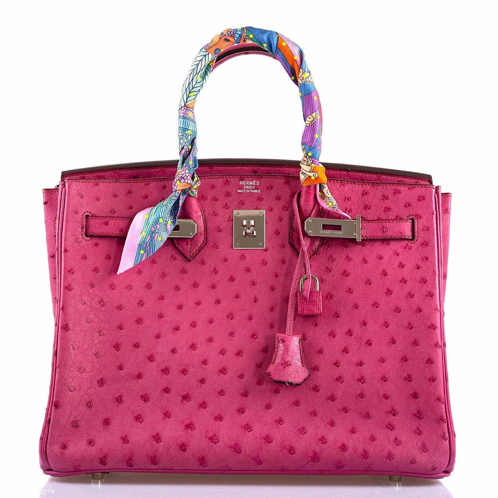 Hermes Birkin 35 Fuchsia Ostrich with Palladium Hardware