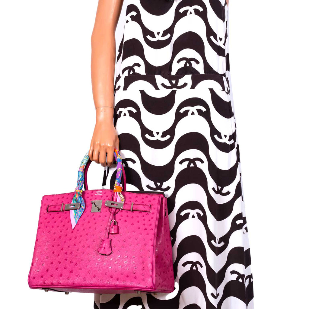 Hermes Birkin 35 Fuchsia Ostrich with Palladium Hardware
