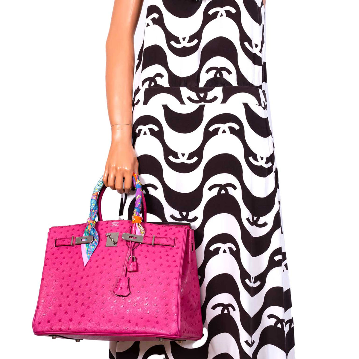 Hermes Birkin 35 Fuchsia Ostrich with Palladium Hardware