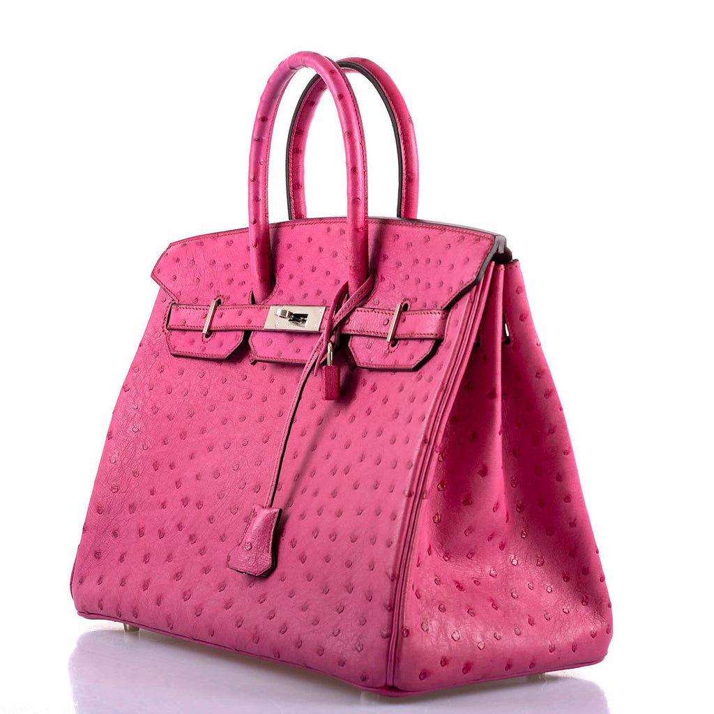 Hermes Birkin 35 Fuchsia Ostrich with Palladium Hardware