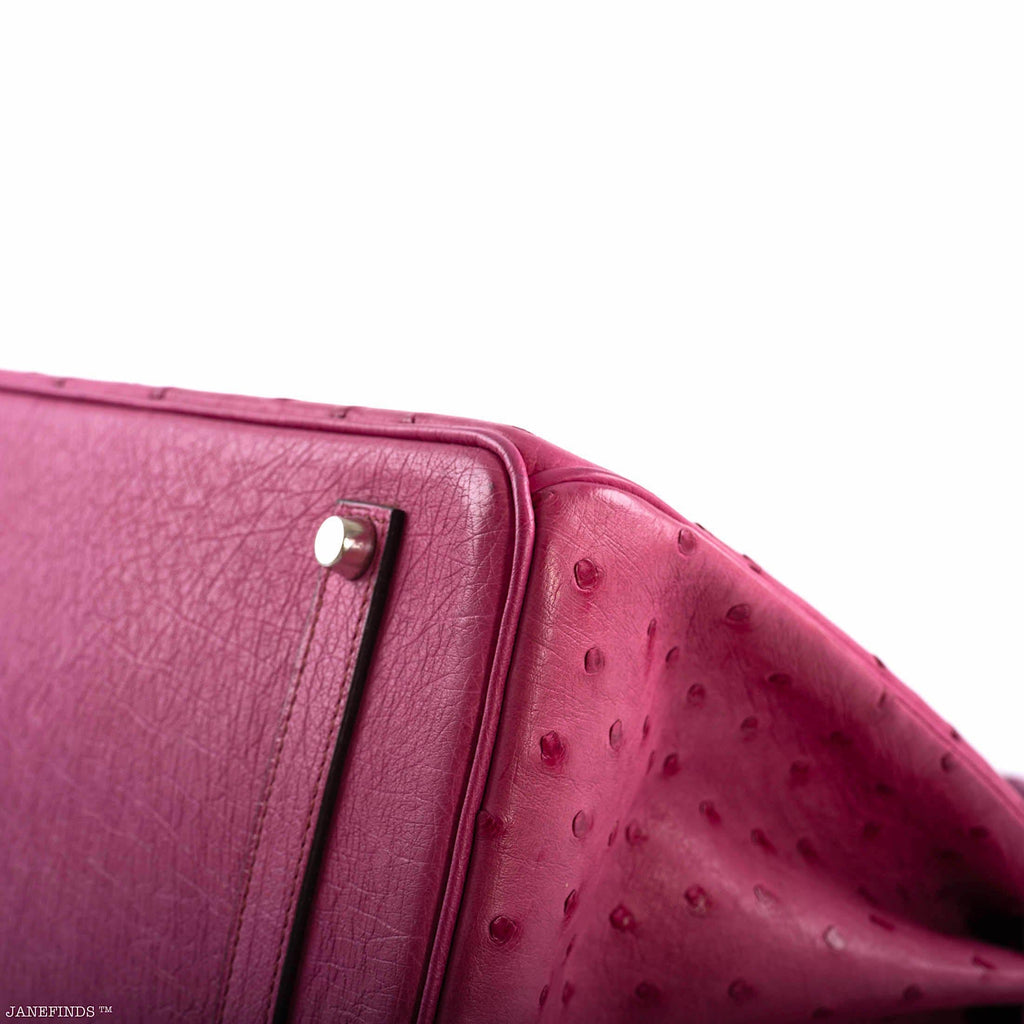 Hermes Birkin 35 Fuchsia Ostrich with Palladium Hardware