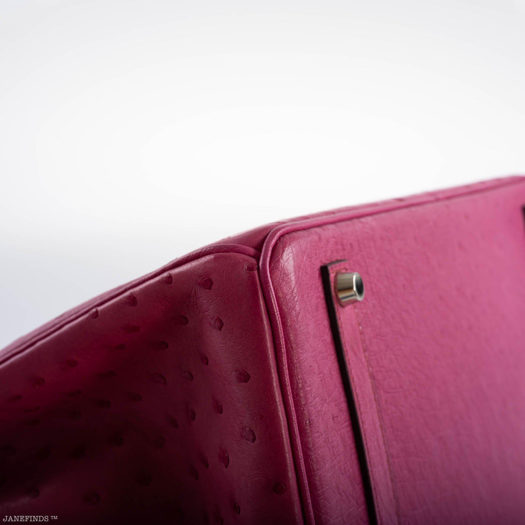 Hermes Birkin 35 Fuchsia Ostrich with Palladium Hardware