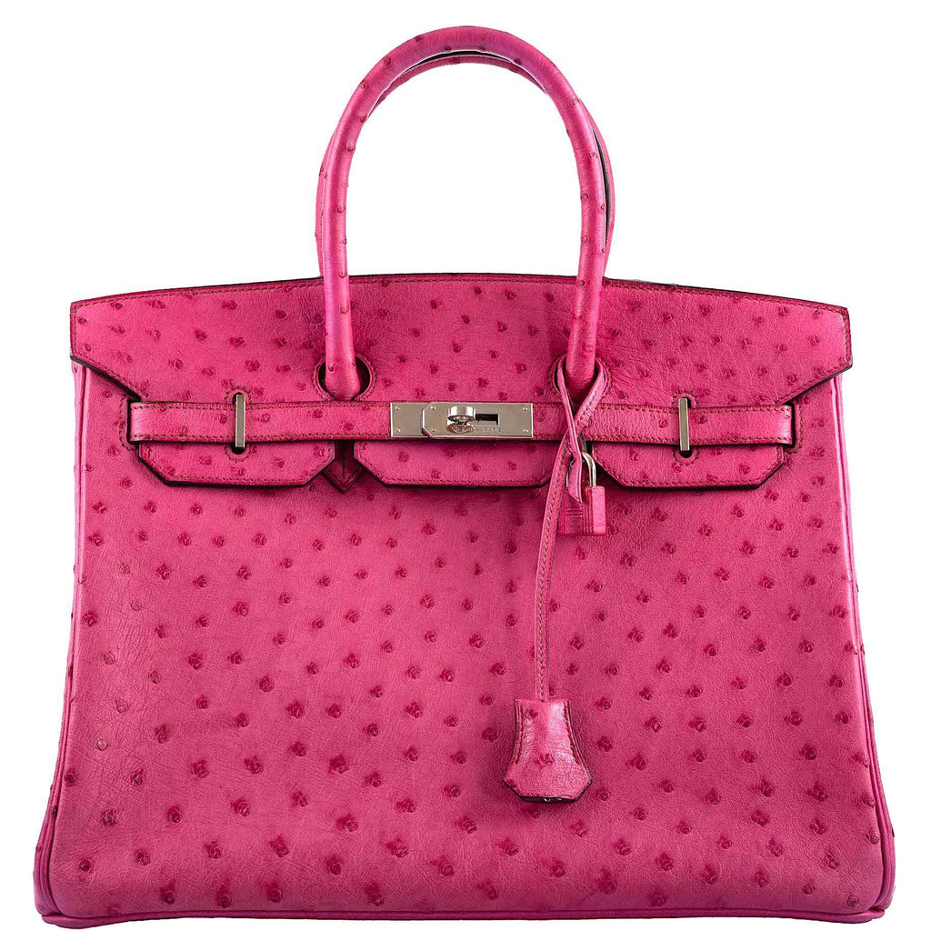 Hermes Birkin 35 Fuchsia Ostrich with Palladium Hardware