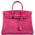 Hermes Birkin 35 Fuchsia Ostrich with Palladium Hardware