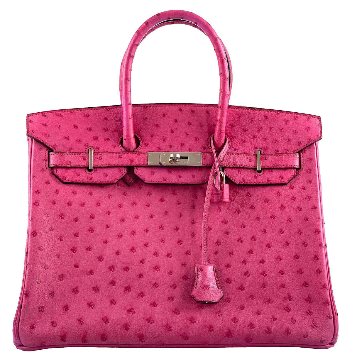 Hermes Birkin 35 Fuchsia Ostrich with Palladium Hardware