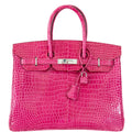 Hermes Birkin 35 Fuchsia Porosus Crocodile with Palladium Hardware