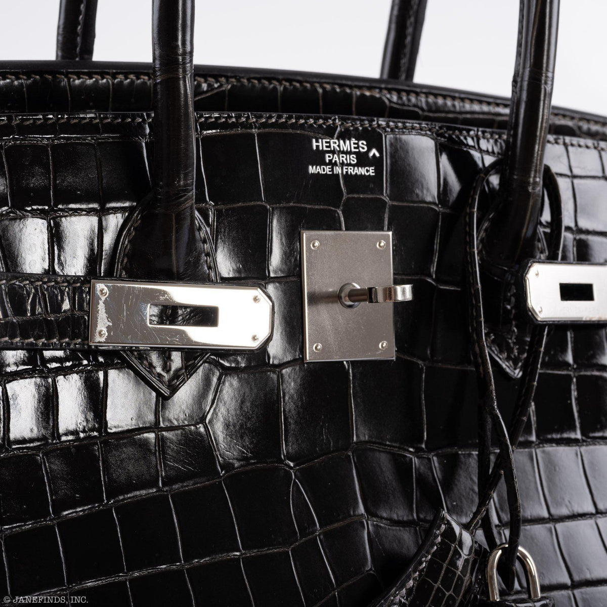 Hermes Birkin 35 Graphite Porosus Crocodile with Palladium Hardware