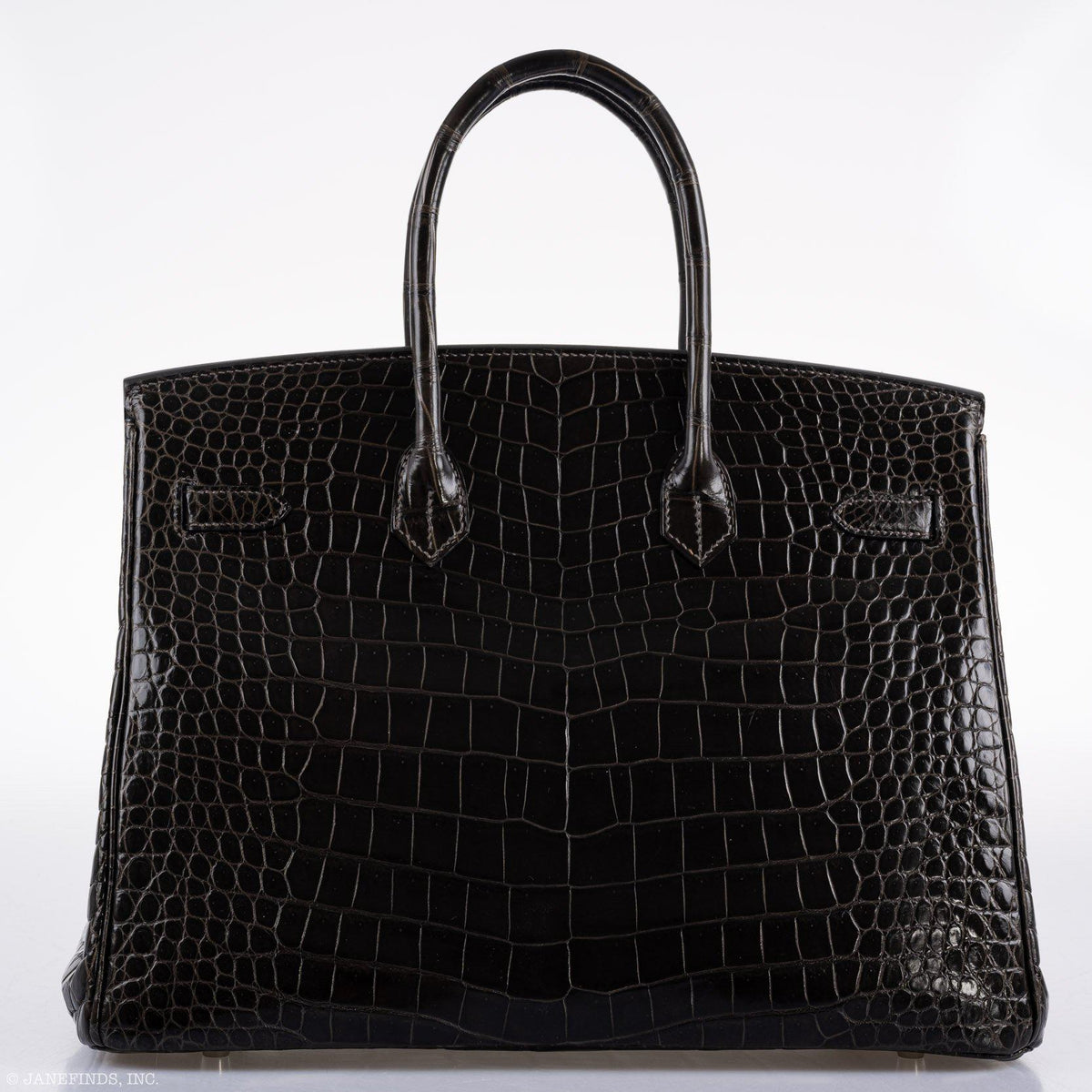 Hermes Birkin 35 Graphite Porosus Crocodile with Palladium Hardware