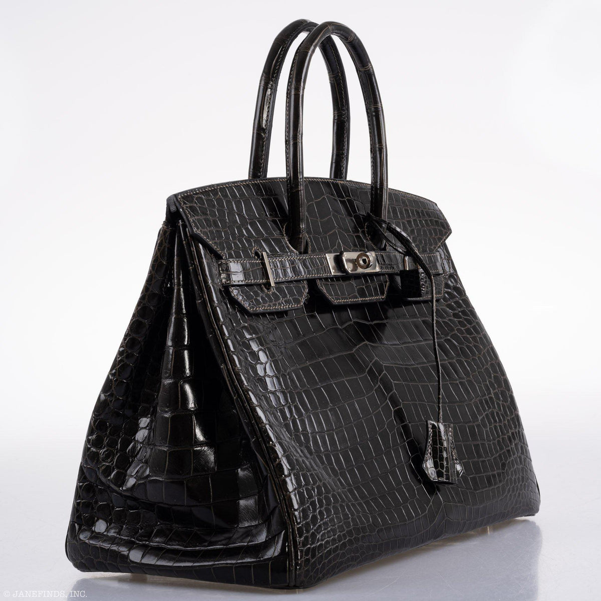 Hermes Birkin 35 Graphite Porosus Crocodile with Palladium Hardware