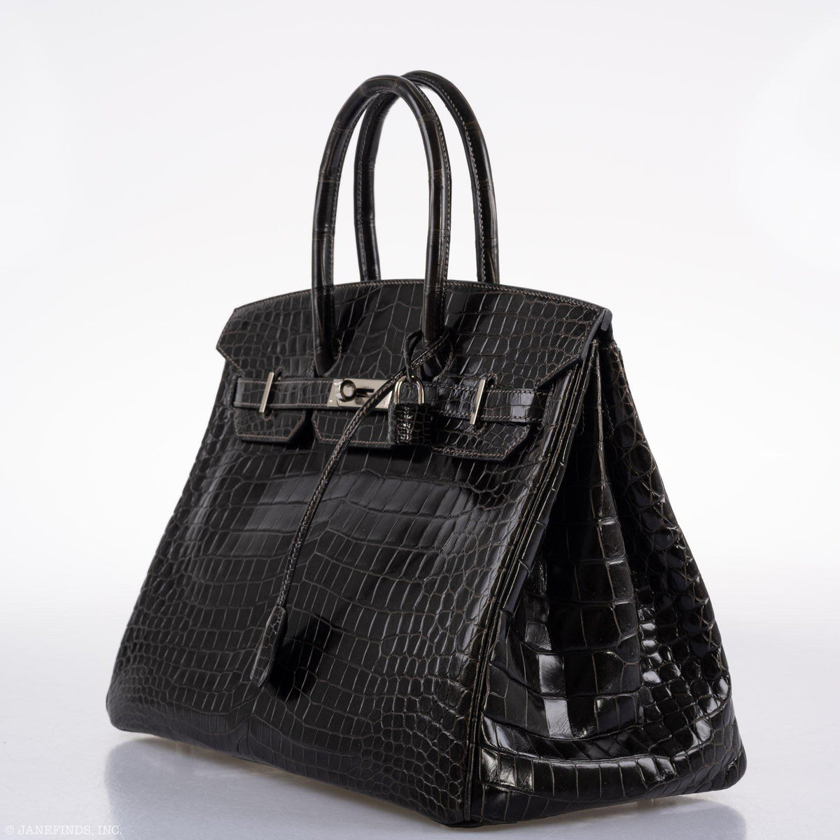 Hermes Birkin 35 Graphite Porosus Crocodile with Palladium Hardware