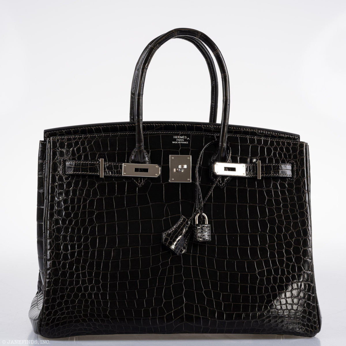 Hermes Birkin 35 Graphite Porosus Crocodile with Palladium Hardware
