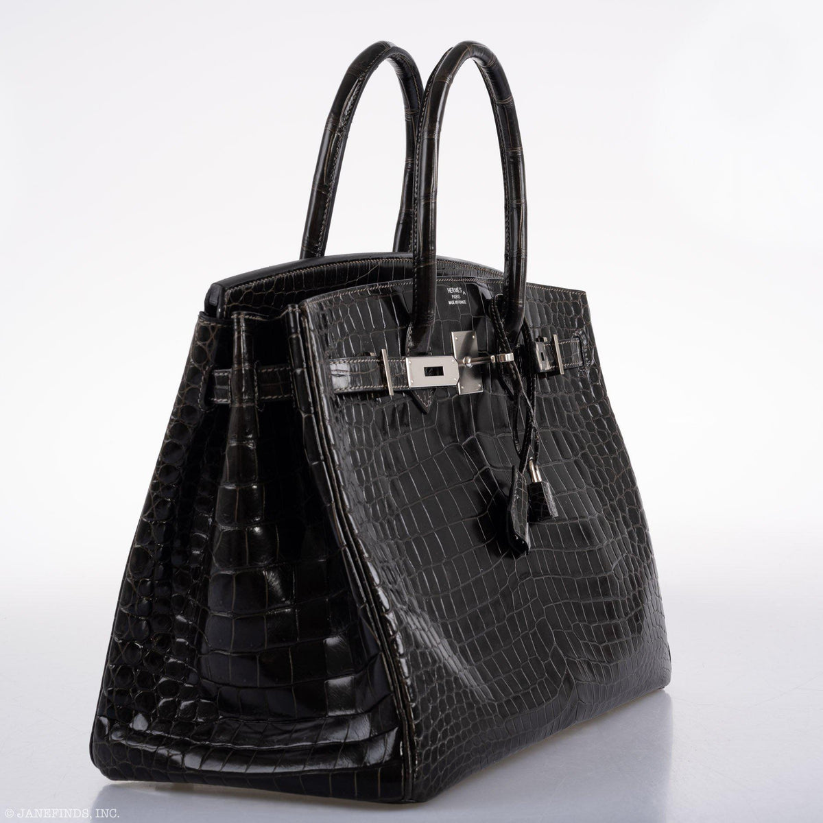 Hermes Birkin 35 Graphite Porosus Crocodile with Palladium Hardware