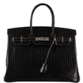 Hermes Birkin 35 Graphite Porosus Crocodile with Palladium Hardware