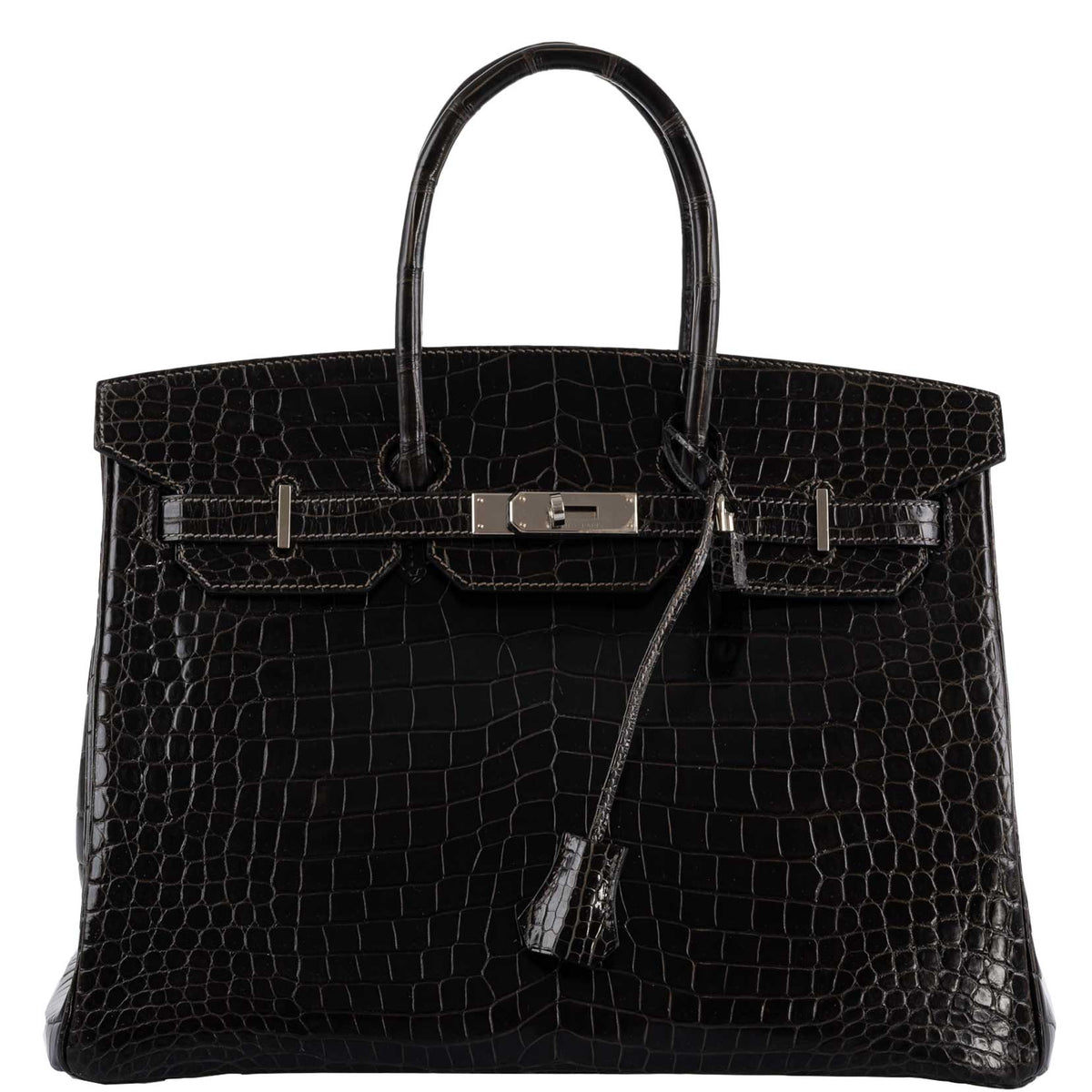 Hermes Birkin 35 Graphite Porosus Crocodile with Palladium Hardware