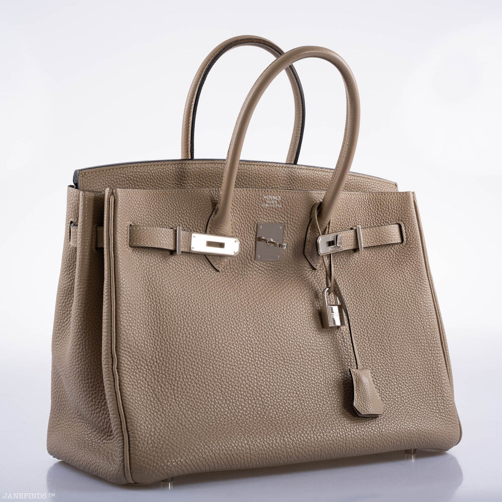 Hermes Birkin 35 Gris Tourterelle Togo with Palladium Hardware
