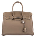 Hermes Birkin 35 Gris Tourterelle Togo with Palladium Hardware