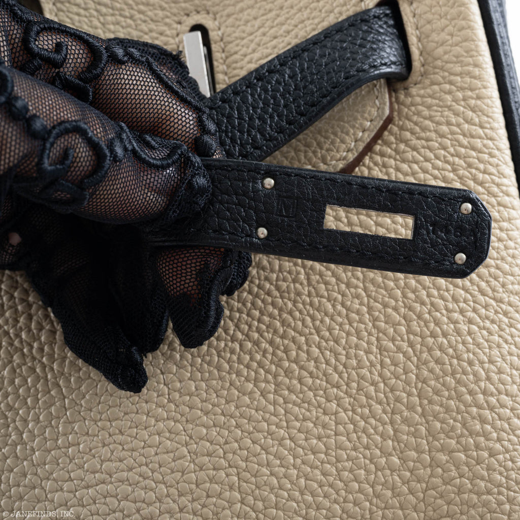 Hermes Birkin 35 HSS Black & Parchemin Togo Leather Palladium Hardware