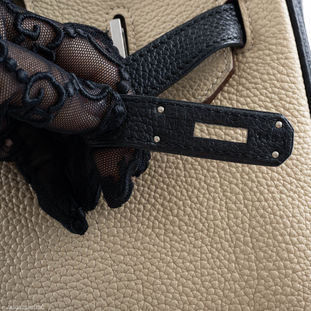 Hermes Birkin 35 HSS Black & Parchemin Togo Leather Palladium Hardware