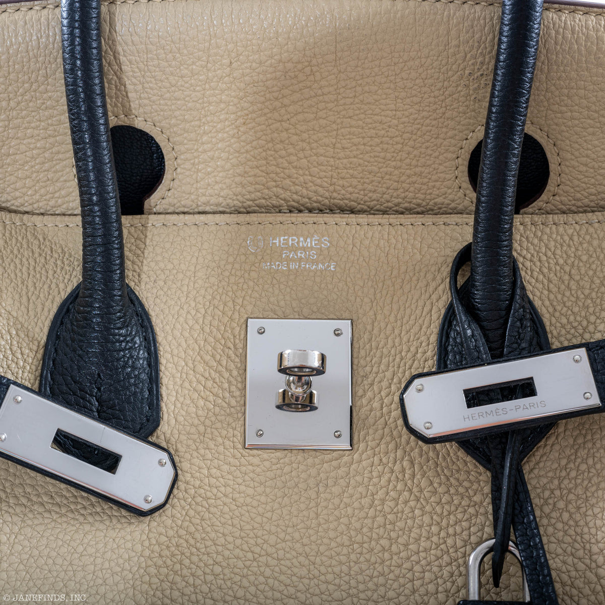Hermes Birkin 35 HSS Black & Parchemin Togo Leather Palladium Hardware