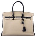 Hermes Birkin 35 HSS Black & Parchemin Togo Leather Palladium Hardware