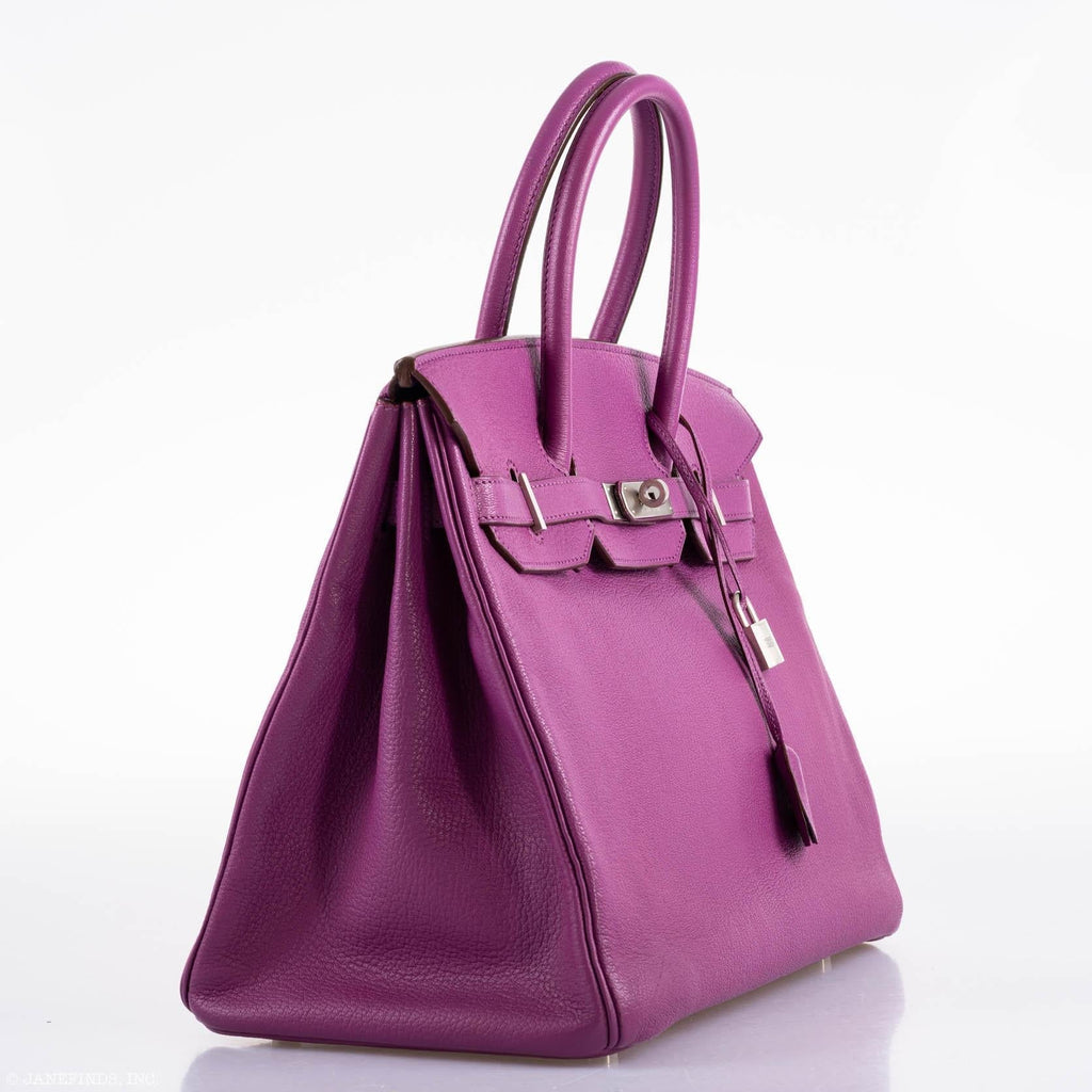 Hermes Birkin 35 HSS Cyclamen & Iris Chèvre Goatskin Brushed Palladium Hardware