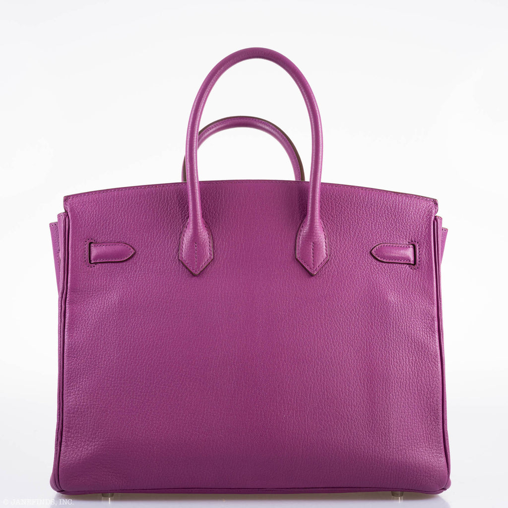 Hermes Birkin 35 HSS Cyclamen & Iris Chèvre Goatskin Brushed Palladium Hardware