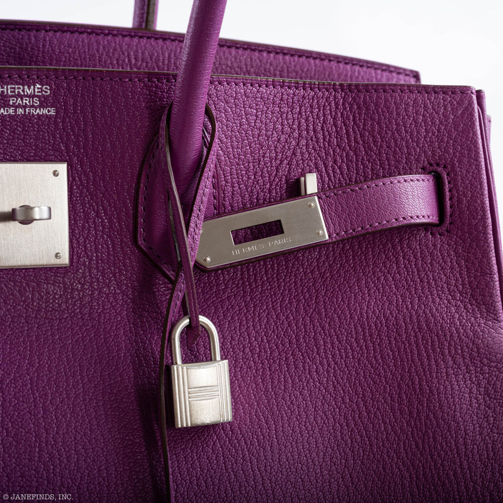 Hermes Birkin 35 HSS Cyclamen & Iris Chèvre Goatskin Brushed Palladium Hardware