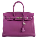 Hermes Birkin 35 HSS Cyclamen & Iris Chèvre Goatskin Brushed Palladium Hardware