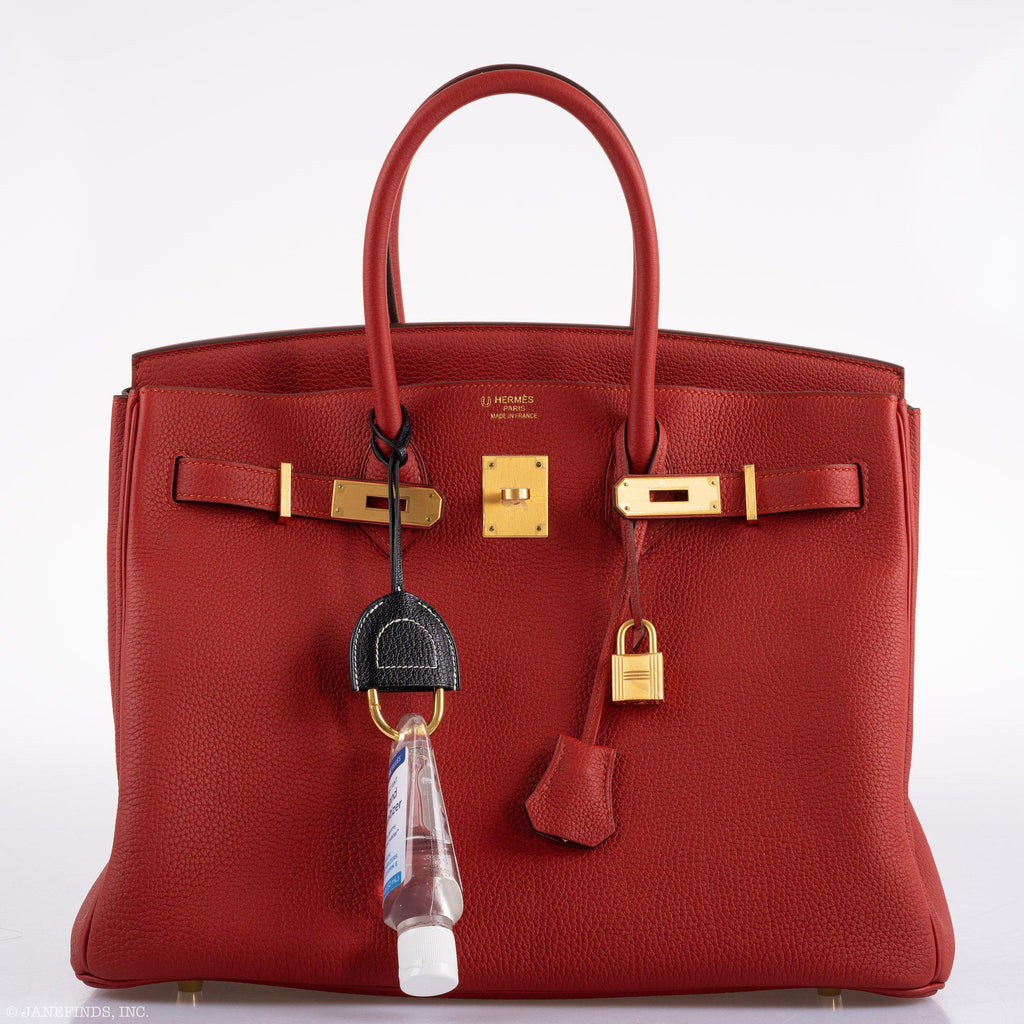 Hermes Birkin 35 HSS Rouge Vif Togo Brushed Gold Hardware
